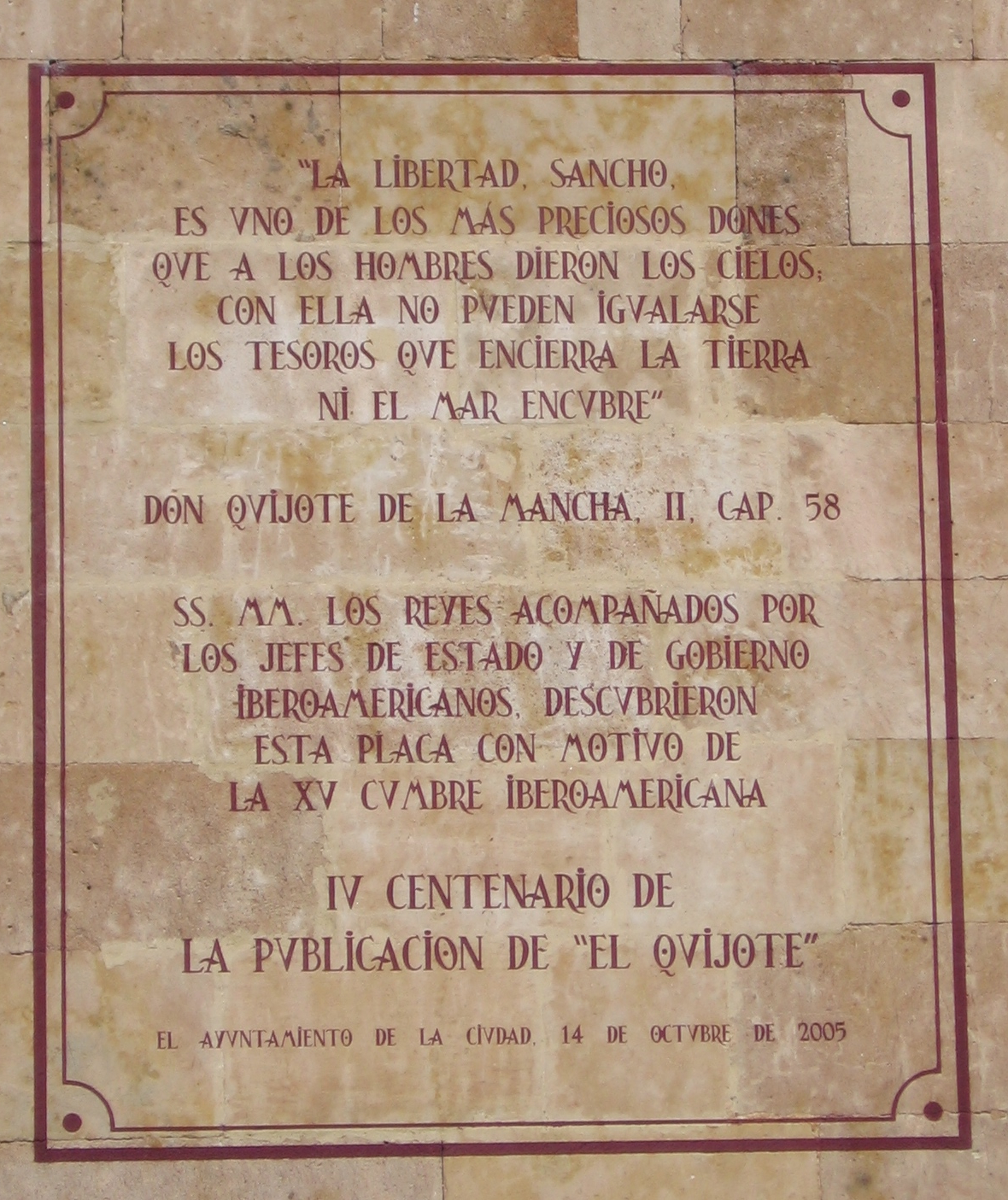 Cervantes quote Libertad